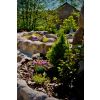 Bau von Blumentöpfen aus Naturstein an einer Quelle in einem Garten,München, Tutzing, Weilheim im OB, Nürnberg, Bayern - .jpg